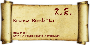 Krancz Renáta névjegykártya